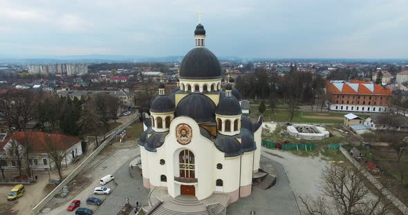 Aerial view of the orthodox church