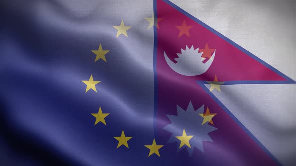 EU Nepal Flag Loop Background 4K alt
