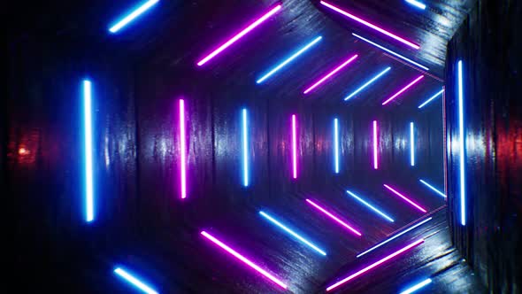 4K Hexagon VJ Neon Tunnel alt