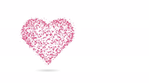 A heart of particles above the surface alt