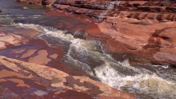 Picturesque Gorge Near the Colorado River in a Canyon with Red Sandstone Rocks