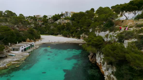 Aerial View of Calo Des Moro Mallorca in Spain alt