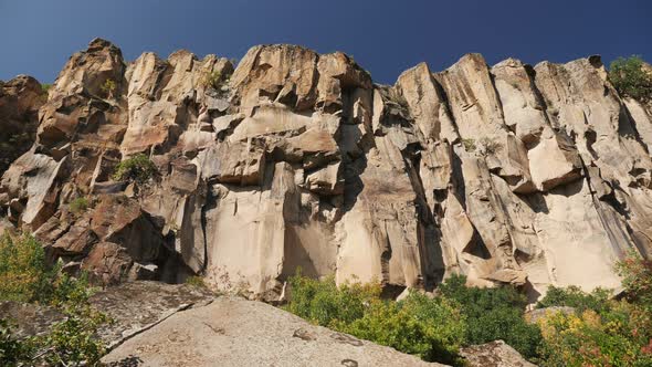 Huge Rocky Mountain in Ihlara Canyon in Turkey in Summer alt