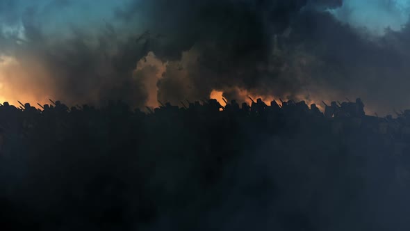 Big Medieval Army Moving Forwards alt