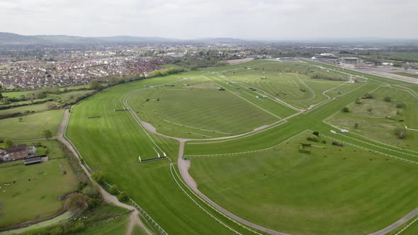 Cheltenham Racecourse House Jump Racing Aerial View Colour Graded