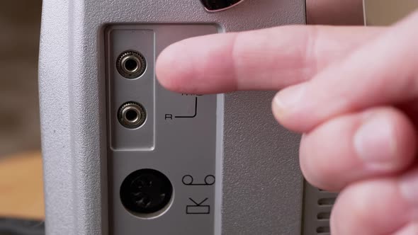 Connectors on Back of Vintage Player for Headphone TV Microphone alt