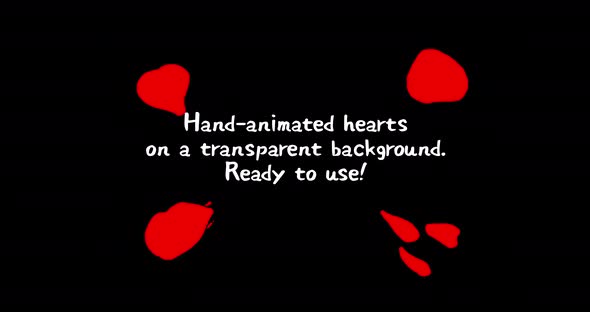 Hand drawn animated hearts