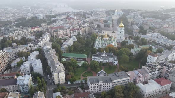 Cityscape of Kyiv, Ukraine. Aerial View, Slow Motion alt