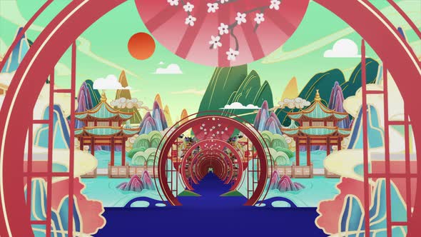 Chinese Spring Festival Cartoon Motion Background
