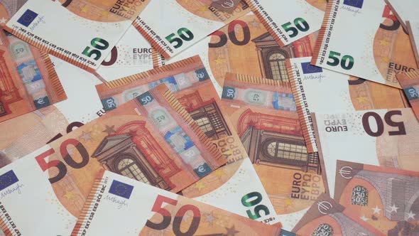 50 Euro Banknotes On The Table