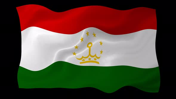 Tajikistan Flag Wavy National Flag Animation