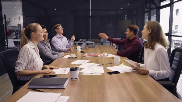High Five With Successful Business Team