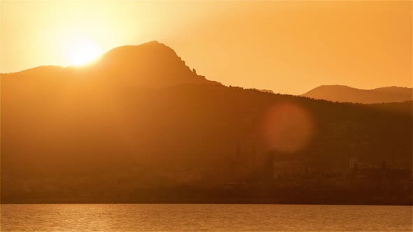 Palma de Mallorca, Spain - The city of Palma de Mallorca from day to night alt