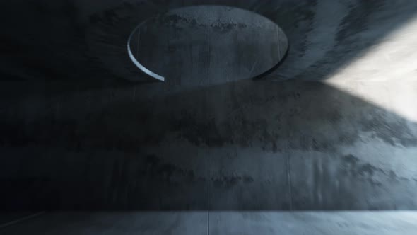 Endless Flight in a Gray Concrete Tunnel alt