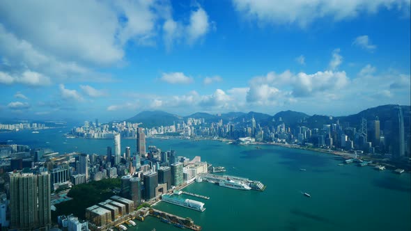 Beautiful building and architecture around Hong kong city skyline alt