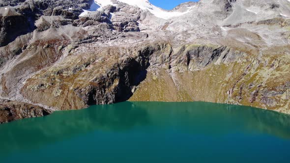 Weissee Lake In Salzburger Land Austria - aerial drone shot alt