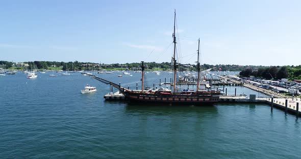 Oliver Hazard Perry floats at a dock near Fort Adams in Newport Rhode Island. alt