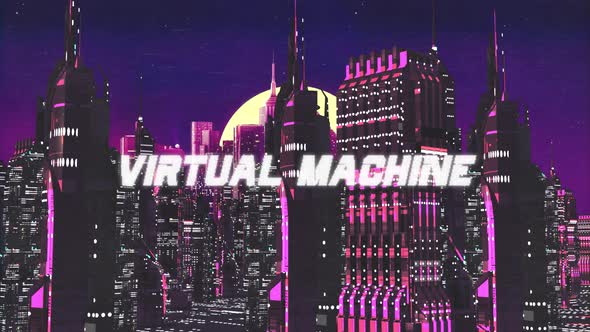 Retro Cyber City Background Virtual Machine alt