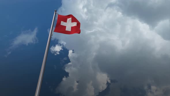 Switzerland Flag Waving 4K alt