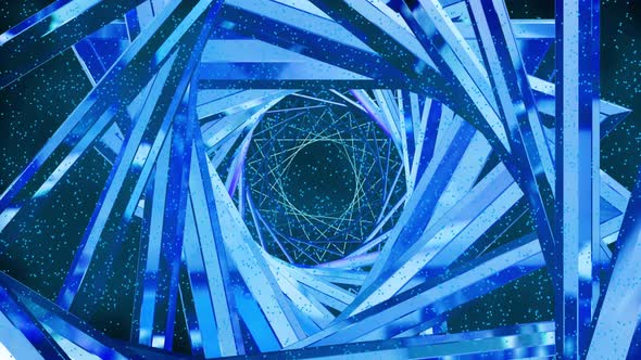 Abstract blue Neon Triangle Vj Loop Tunnel Background alt
