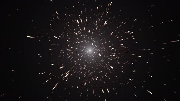 Hyperspace jump in white through the stars to a distant space. alt