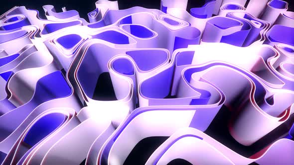 Abstract Bg with Growing Lines or Ribbons Forming Curl Noise on Plane alt