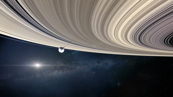 Voyager Probe at Saturn's Rings 1
