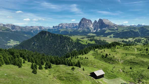 Beautiful summer day in the Dolomites mountains alt