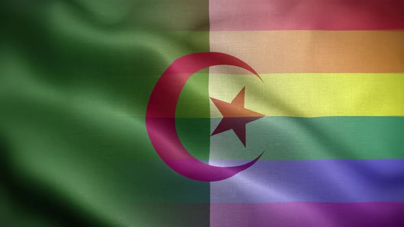 LGBT Algeria Flag Loop Background 4K Motion Graphics VideoHive   Inline Image Preview 