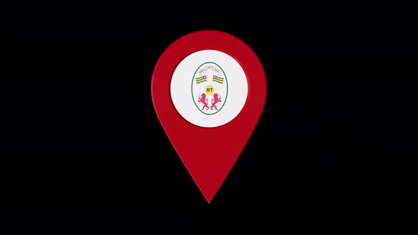 3D Rotating Pin Icon Animation With Togo Coat Of Arms   Alpha Channel 4K alt