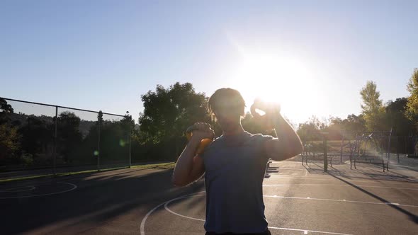 Athletic Male Workout Park Dawn Sunrise alt