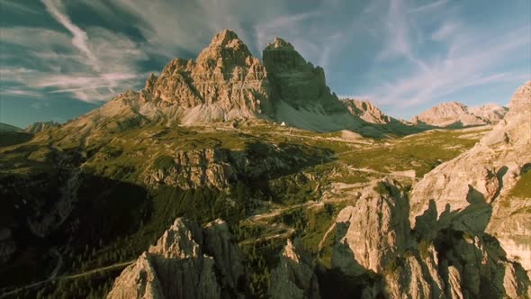 Tre Cime aerial view alt