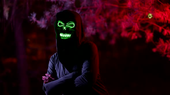 Scary Movie Concept Ghost and Spirit of Death on Street of Town in Halloween Night alt