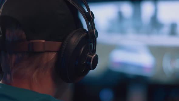 Caucasian Young Teen Guy Plays Games On Computer And Streams The Games Live alt