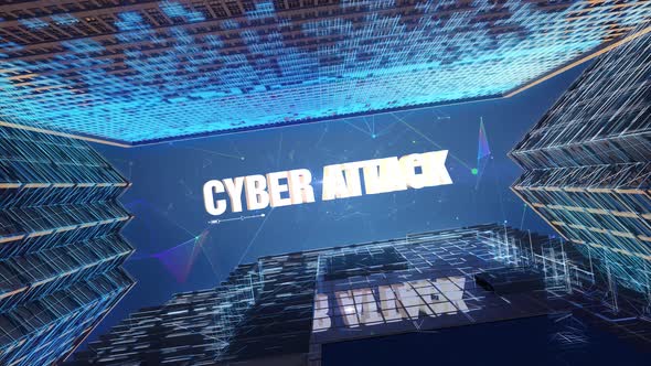 Digital Skyscrapers Business Word   Cyber Attack