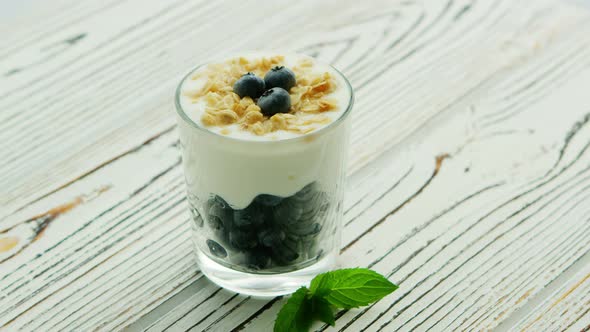 Yogurt with Blackberry in Glass alt