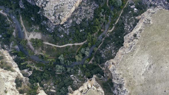 Ihlara Valley Canyon View From Air During Sunrise