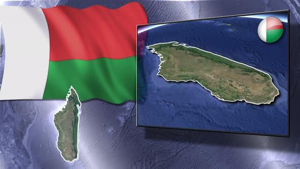 Madagascar Flag And Map Animation alt
