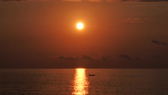 Sunset And Fishing Boat alt