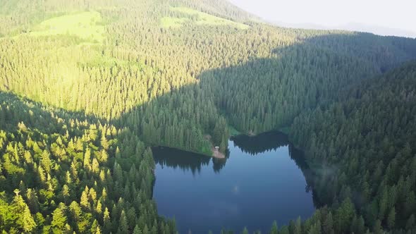 Aerial View Carpathian Mountings in Summer