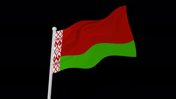 Belarus Flag Flying Wavy Animated Black Background alt