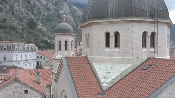 Old Christian cathedral close-up