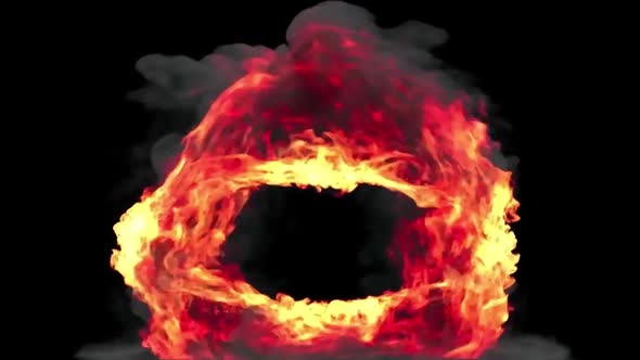 Swirling Fire, Vfx Element On Black Background
