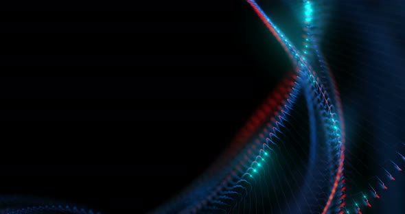 4K animated background loop with audio elements. 3D abstract digital wave. alt