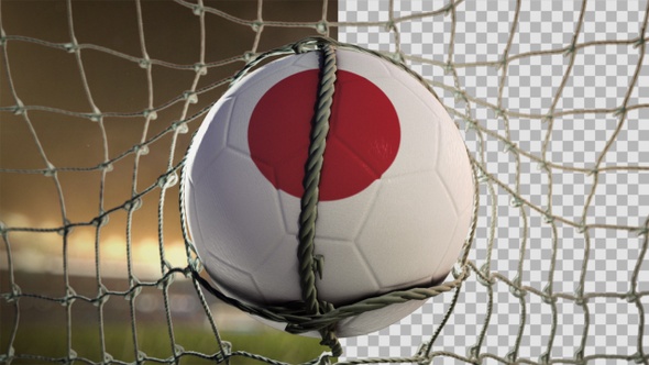 Soccer Ball Scoring Goal Night Frontal - Japan
