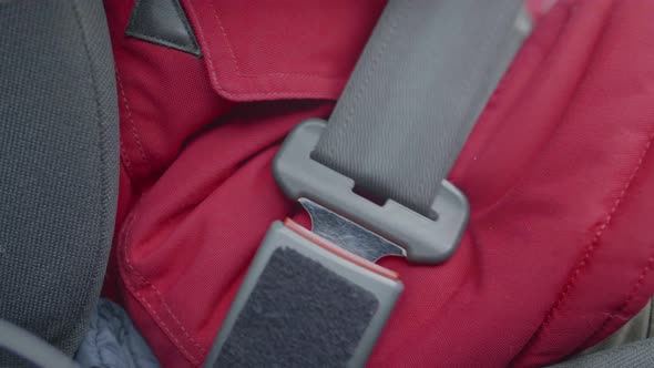 Closeup Man Hand Fasten Seat Belts Car Your Safety alt