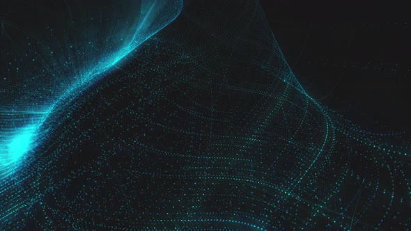 Futuristic Elegant Technological Background with Dots in Space alt