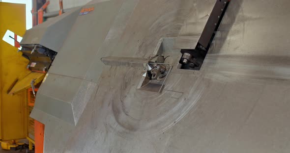 Closeup Cnc for Bending Metal at Factory Plant alt