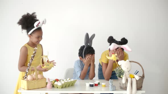 Children in Lovely Wearing Celebrate Easter Together alt
