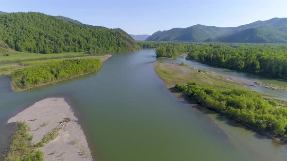 Beautiful Summer Landscape with River
